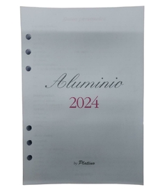 Repuesto Agenda Platino Aluminio 2024 Diario N8 15x22,5 Cm