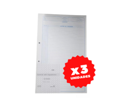 Fichas Control De Expediente 22x35 Cm Nivel 10 Pack X 3