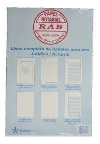 PAPEL RAB NOTARIAL OFICIO MARGINADO X 100 HOJAS - 130 GRS