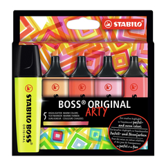 Resaltadores Stabilo Boss Arty Colores Calidos Pack X 5