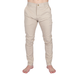 Pantalon slim chino crema