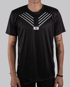 Remera Hombre Deportiva Tiempo Libre LINEAS -Negro -