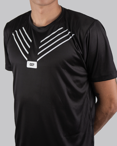 Remera Hombre Deportiva Tiempo Libre LINEAS -Negro - - comprar online