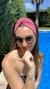Turbante Lycra Cloque Rosa Splash (Online) - Ushka Vinchas