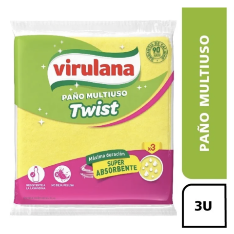 PAÑO MULTIUSO VIRULANA TWIST x 3 UNIDADES