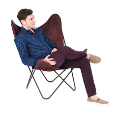 BUTTERFLY CHAIR · L E A T H E R · MALBEC - buy online