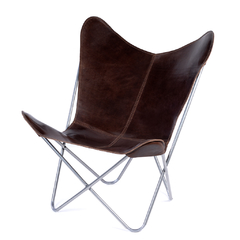 BUTTERFLY CHAIR · A S S A M B L E · DARK LEATHER