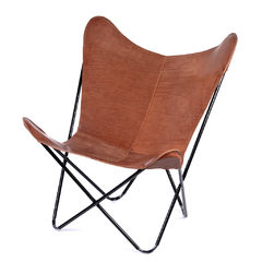 BUTTERFLY CHAIR · A S S A M B L E · BROWN LEATHER
