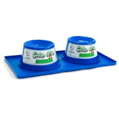 Kit 3 Un Base Higiênica Com Comedouro E Bebedouro Gato Alto Anti-formiga 140ml