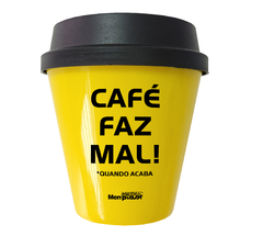 COPO DE CAFÉ COM TAMPA E FRASES 300ML - Menplast Indústria