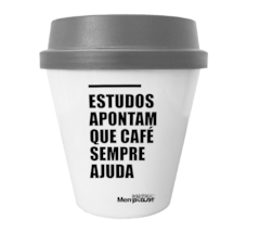 COPO DE CAFÉ COM TAMPA E FRASES 300ML - Menplast Indústria