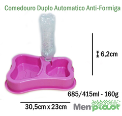 COMEDOURO DUPLO AUTOMÁTICO ANTIFORMIGA 415/685ML - comprar online