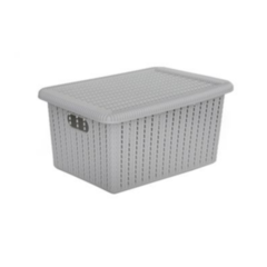 Canasto Rattan Tiza con tapa chico - comprar online