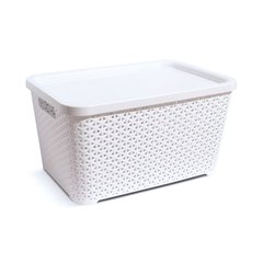 Tapa de rattan o contenedor básico chico blanco - comprar online