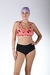 Top Natación- Culotte tiro medio - Pulp Coral- Negro