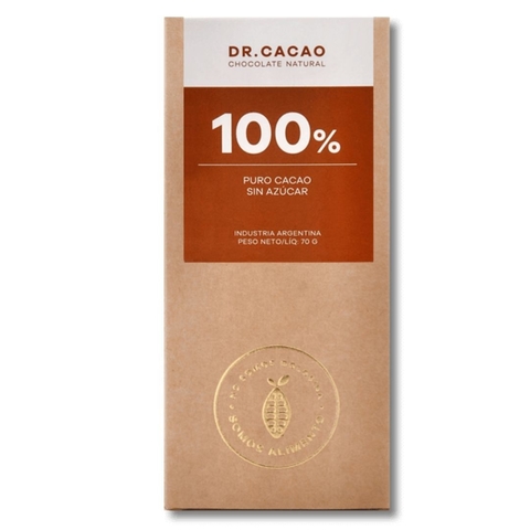 Chocolate 100% Cacao Sin Azúcar DR. CACAO - 75g