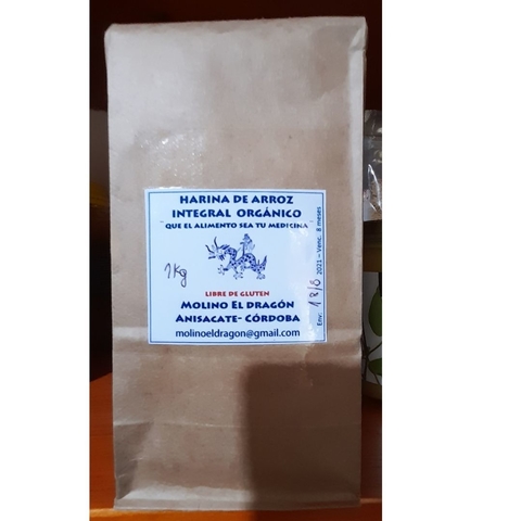 Harina de Arroz Integral Orgánico MOLINO EL DRAGÓN - 1 kg