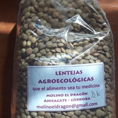Lentejas agroecológicas MOLINO EL DRAGÓN - 500 gr