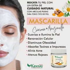 Mascarilla facial con Cúrcuma y Manzanilla KAWSAY HEALTH - 100 gr - comprar online