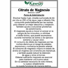 Citrato de magnesio en polvo KAWSAY HEALTH - comprar online