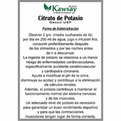 Citrato de Potasio KAWSAY HEALTH - (50gr/100) gr en internet
