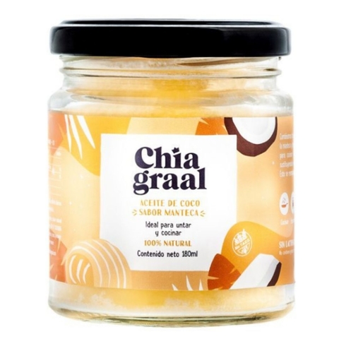 Aceite de Coco Neutro sabor a Manteca (Sin Lactosa/Gluten free) "ChiaGraal" - 180 ml