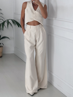 PANTALON SASTRERO WIDE LEG BELEN - comprar online