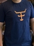 CAMISETA MASCULINA TEXAS FARM - CM589 - AZUL MARINHO/LARANJA