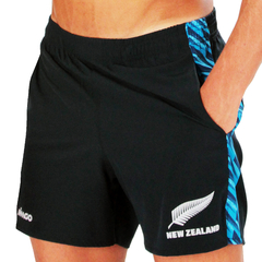 Short Deportivo Nueva Zelanda All Blacks Negro con Franja Celeste