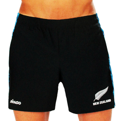 Short Deportivo Nueva Zelanda All Blacks Negro con Franja Celeste - comprar online