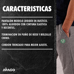 Pantalón Rustico Imago Negro - tienda online