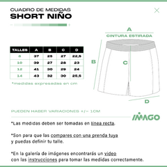 Short de Argentina lateral estampado modelo Imago Niños #850 - tienda online