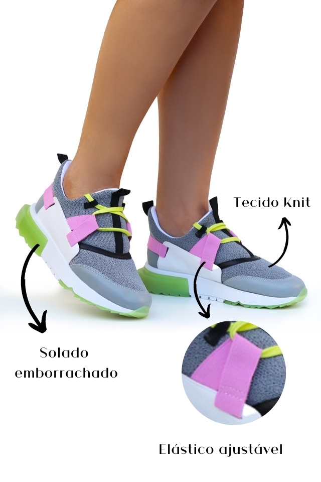 Tênis Feminino Casual Salto Alto Sneaker - Nas Nuvens Calçados