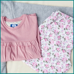 ÚLTIMOS! Pijama Remera Coral Rosa T2