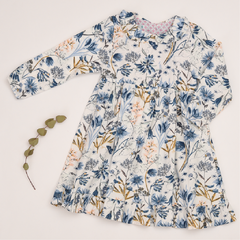 Vestido Pelque Flores Azul T4 - comprar online