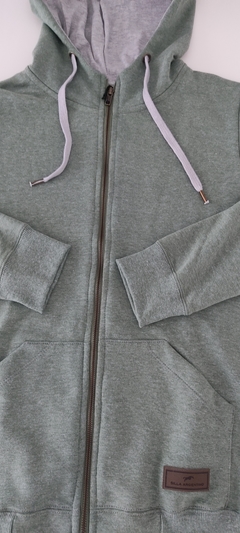 CAMPERA ALGODON CON CAPUCHA COLOR VERDE MELANGE
