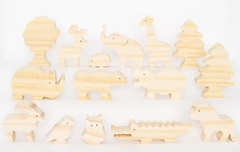 Set de figuras en madera Mundo animal 