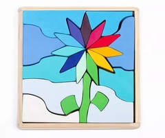 Puzzle de madera Flor multicolor 
