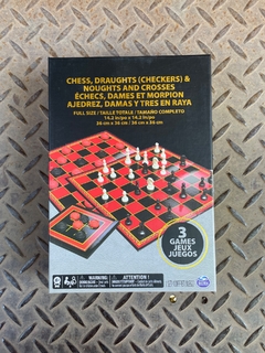 3 en 1 ajedrez damas tres en raya