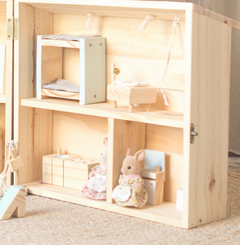 Casita de muñecas con muebles de madera - comprar online