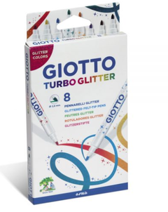Marcador Giotto Turbo Glitter x 8 colores