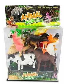 Animalitos de granja en caja visora