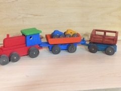 Tren de carga en madera c/ autos