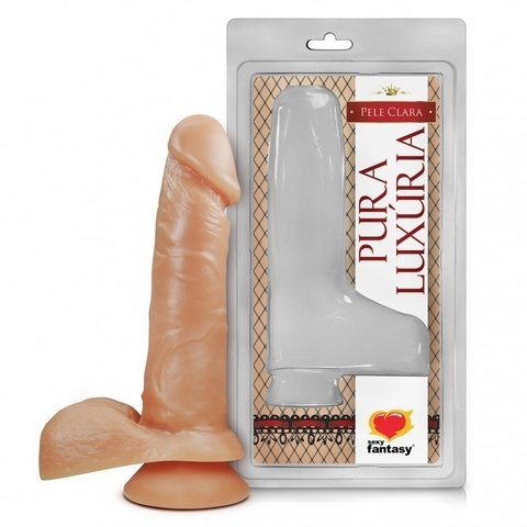 PRÓTESE REALÍSTICA 16X3,2CM COM VENTOSA, ESCROTO E SEM VIBRADOR - CÓD 1051