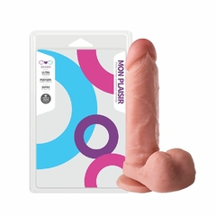 PRÓTESE REALÍSTICA 19X4,5CM MACIÇA COM ESCROTO E SEM VIBRADOR - CÓD 1214