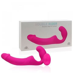 APHRODISIA DOUBLE RIDER - PENETRADOR STRAPLESS RECARREGÁVEL COM PLUG VAGINAL E CONTROLE WIRELESS COR ROSA – CÓD 1325