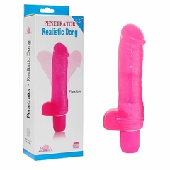 PENETRATOR REALISTIC DONG - PRÓTESE REALÍSTICA 14,2X4 CM COM GLANDE DEFINIDA E ESCROTO COR ROSA – CÓD 1490