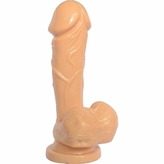 PRÓTESE REALÍSTICA 20,5X5CM COM ESCROTO, VENTOSA E SEM VIBRADOR COR BEGE - CÓD 1495