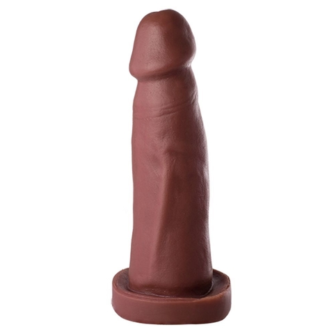 PÊNIS REALÍSTICO 13,5X3,5CM SEM VIBRADOR E ESCROTO COR MARROM - CÓD 1382