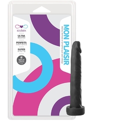 PRÓTESE REALÍSTICO 13,5X2,3CM MACIÇO SEM VIBRADOR COR PRETA - CÓD 1384